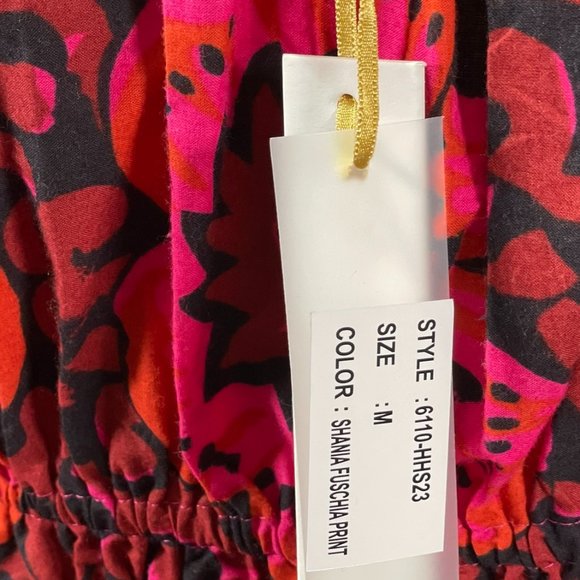 House of Harlow 1960 x Revolve Shania Fuschia Print Dress M Puff Sleeve Pockets - Picture 5 of 9
